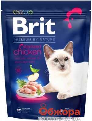Корм Brit 300г Premium by Nature для стерилізованих котів з куркою – ИМ «Обжора»