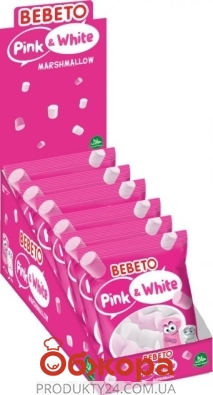 Конфеты Маршмеллоу Bebeto білий та рожевий 30г – ИМ «Обжора»