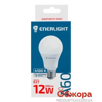 Лампа Enerlight A60 12Вт 4100K E27 светодиодная – ИМ «Обжора»