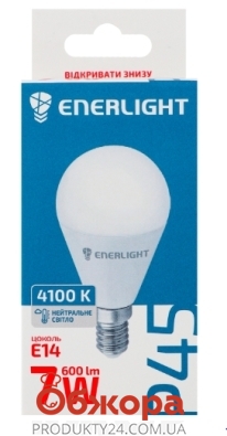 Лампа Enerlight 7 Вт P45 4100К E14 светодиодная – ИМ «Обжора»