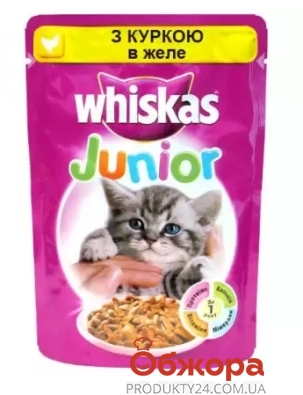 Корм д/котів Whiskas 85г для кошенят курка в желе – ІМ «Обжора»