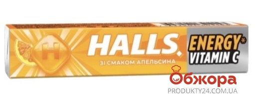 Цукерки Halls 25,2г з вітаміном С смак апельсину – ІМ «Обжора»