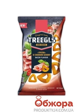 Снеки Treegls 150г кукурудзяні зі смаком бекону – ІМ «Обжора»