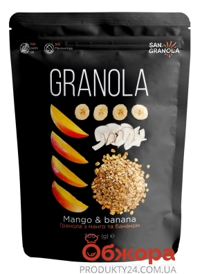 Сухий сніданок San Granola 300г гранола з манго та бананом – ІМ «Обжора»