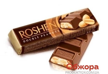 Батончик Roshen 39г молочно-шоколадний арахіс та арахісовий крем – ІМ «Обжора»