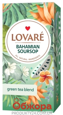 Чай Lovare Bahamian soursop зеленый 24п 2г – ИМ «Обжора»