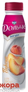 Йогурт Дольче 2,5% 290г персик пляшка – ІМ «Обжора»