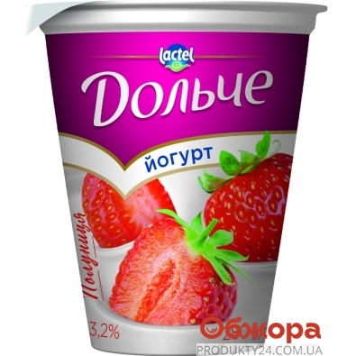 Йогурт Дольче 3,2% 280г полуниця стакан – ІМ «Обжора»