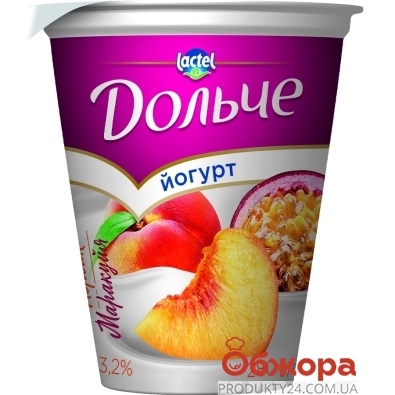 Йогурт Дольче 3,2% 280г персик-маракуйя стакан – ІМ «Обжора»