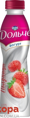 Йогурт Дольче 2,5% 500г клубника – ИМ «Обжора»