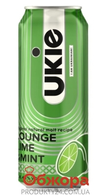 Напій сл/алк Ukie 0,5л 4,6% lime&mint з/б – ІМ «Обжора»