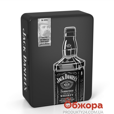 Виски Джек Дениэлс (Jack Daniels) 0.7 л +2 стакана – ИМ «Обжора»