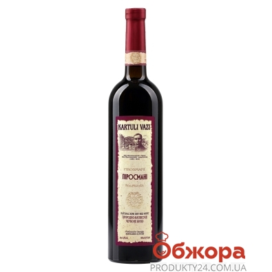 Вино красное полусухое Пиросмани Kartuli Vazi 0,75 л – ИМ «Обжора»