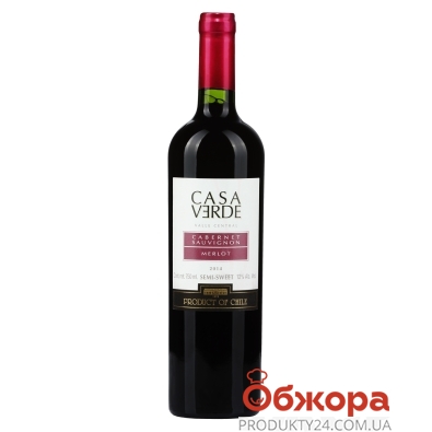 Вино красное полусладкое Чили Casa Verde Каберне-Совиньйон Мерло 0,75 л – ИМ «Обжора»
