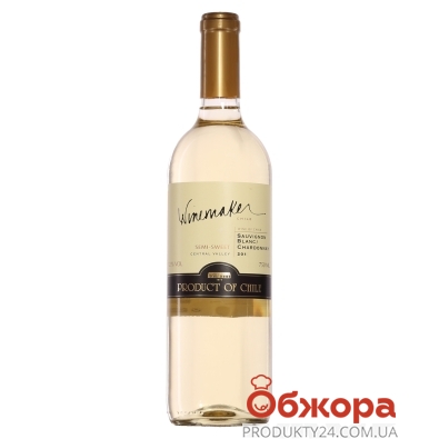 Вино белое сухое Winemaker Совиньон Блан Шардоне 0,75 л – ИМ «Обжора»