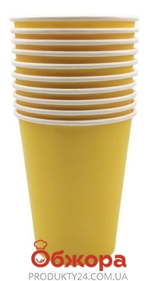 *Набір Silken 10шт стакани картонні 250мл жовті – ІМ «Обжора»