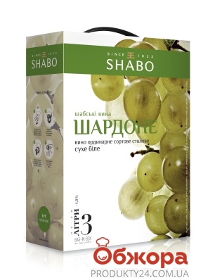 Вино Шабо (Shabo) Шардоне Bag 3 л – ИМ «Обжора»