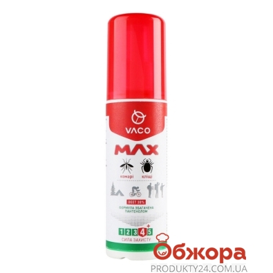 Жидкость Vaco Max 80мл от клещей, комаров и мошек DEET 30% с пантенолом – ИМ «Обжора»