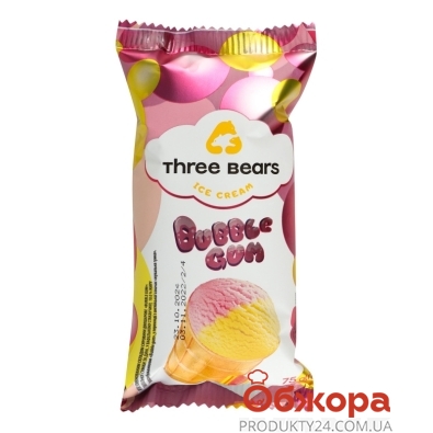 Мороженое Три Медведя 75г bubble gum ваф. стакан – ИМ «Обжора»