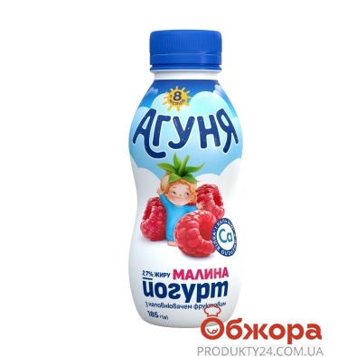Йогурт Агуня Малина 2,7% 200 г – ИМ «Обжора»