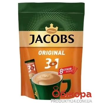 Напій кавовий Jacobs 8*12г Original 3в1 – ІМ «Обжора»