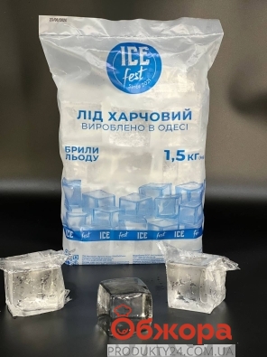 Лёд пищевой Ice Fest 1,5кг брили 50х50х50мм – ИМ «Обжора»