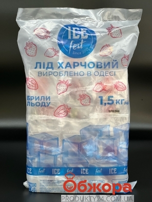Лед пищевой Ice Fest 1,5кг глыбы с клубникой – ИМ «Обжора»