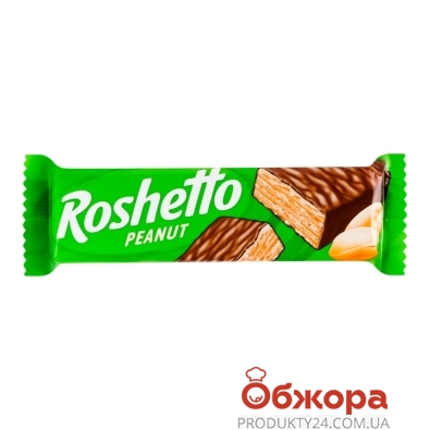 Вафельний батончик Roshen 34г Roshetto Peanut глазурований – ІМ «Обжора»