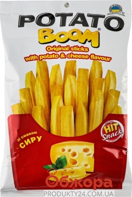 Снеки Potato boom 50г палички зі смаком картоплі та сиру – ІМ «Обжора»