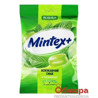 Цукерки Roshen карамель 140г Mintex+ зі смаком м`яти та ментолу – ІМ «Обжора»