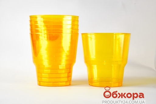 Набор стаканы Арткрос 6шт 200мл склопластик желтые – ИМ «Обжора»