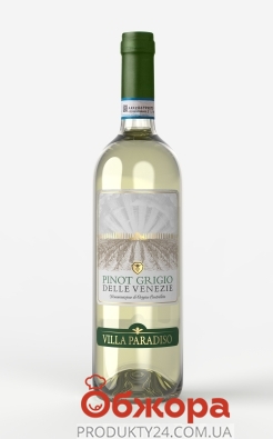 Вино Villa Paradiso 0,75л 12% Pinot Grigio Delle Venezie DOC бiле сухе – ІМ «Обжора»