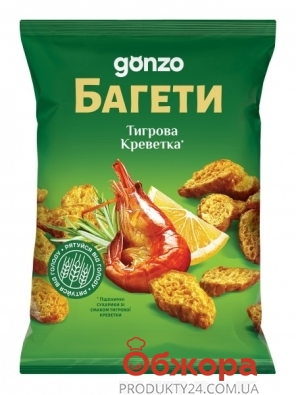 Сухарі пшеничні Gonzo 50г смак  тигрової креветки – ИМ «Обжора»