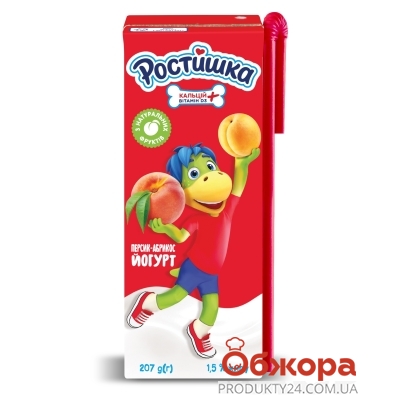 Йогурт персик-абрикос Данон Ростишка 1,5% 185 г – ІМ «Обжора»