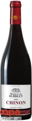 Вино Marquis de Surblet 0,75л 12,5% Chinon Rouge AOC червоне сухе – ИМ «Обжора»