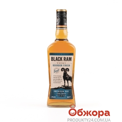 Віскі Black Ram 0,5л 40% Bourbon Finish 3 YO – ІМ «Обжора»