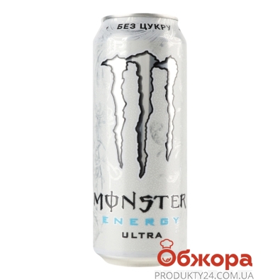 Напій енергетичний Monster 0,5л б/алк Ultra з/б – ІМ «Обжора»