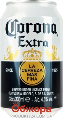 Пиво Corona Extra 0,33л 4,5% з/б – ИМ «Обжора»