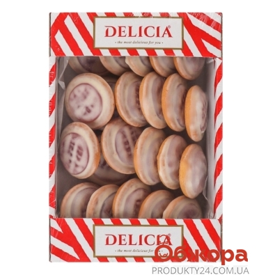 Печиво Delicia 300г здобне зі смаком вишні в молочній глазурі – ИМ «Обжора»