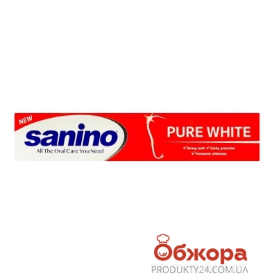 Зубна паста Sanino 100мл Білосніжна посмішка – ІМ «Обжора»