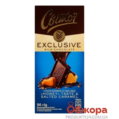 Шоколад Світоч 90г Exclusive молочний мед та солона карамель – ІМ «Обжора»