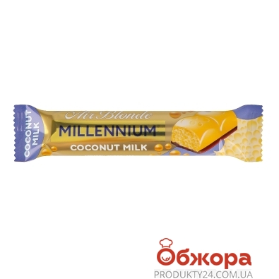 Батончик Millennium 25г Blonde Coconut білий та молочний пористий – ІМ «Обжора»