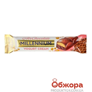 Батончик Millennium 27г молочний пористий з йогурт начинк. Yogurt Cream Air Chocolate – ИМ «Обжора»