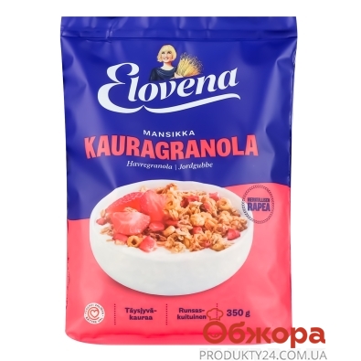 Сухий сніданок Elovena 350г гранола вівсяна з полуницею – ІМ «Обжора»