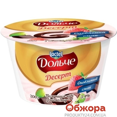 Десерт Дольче клубника-киви в шоколадной глазури 4% 200 г – ИМ «Обжора»