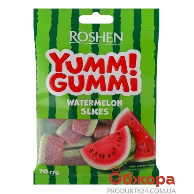 Цукерки желейні Roshen 70г Yummi Watermelon – ІМ «Обжора»