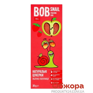 Цукерки Bob Snail 30г яблуко-полуниця – ІМ «Обжора»