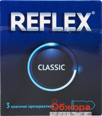Презервативи Reflex 3шт classic з силіконовою змазкою – ІМ «Обжора»