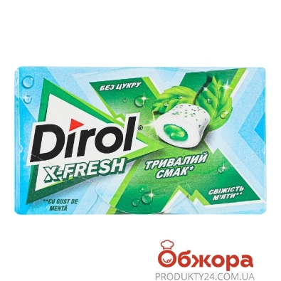 Жувальна гумка Dirol X-Fresh 19,5г свіжість м`яти б/цукру – ІМ «Обжора»