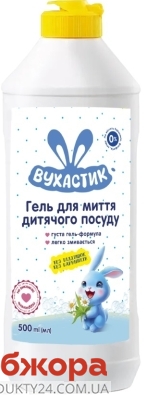 Гель Вухастик 500мл для миття посуду дитячий без віддушок і барвників 500 мл – ИМ «Обжора»